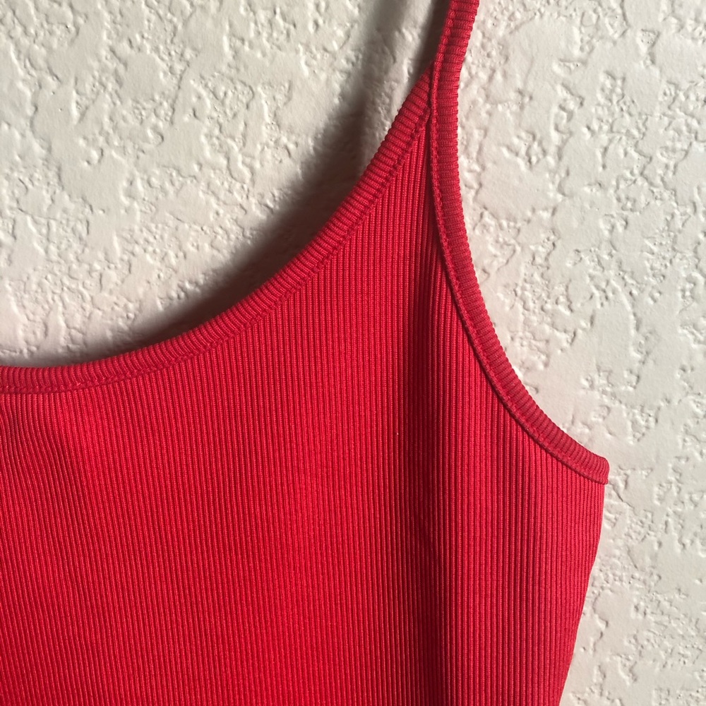 Red Ribbed Bodysuit - Picture 3 of 4